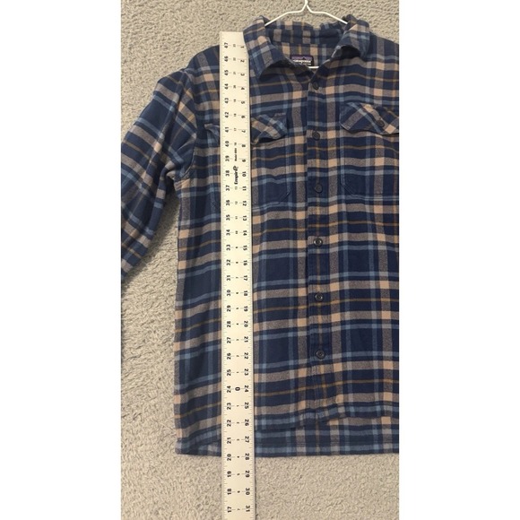 PATAGONIA Blue Long Sleeve Fjord Flannel Shirt Medium - Picture 4 of 8